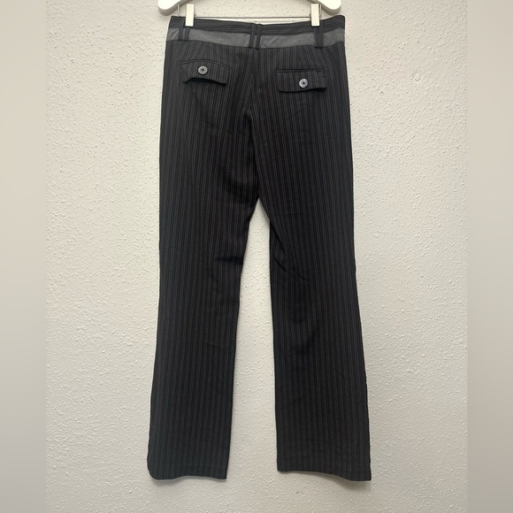 Grass Collection Gray Straight Leg Pants with Subtle Pattern - Picture 4 of 4